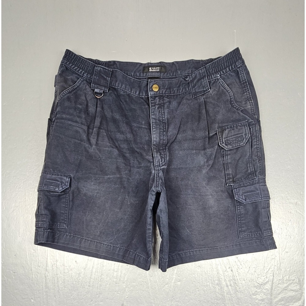5.11 Tactical‎ Shorts Mens 38 Black Cargo Utility Cotton Elastic Waist Workwear